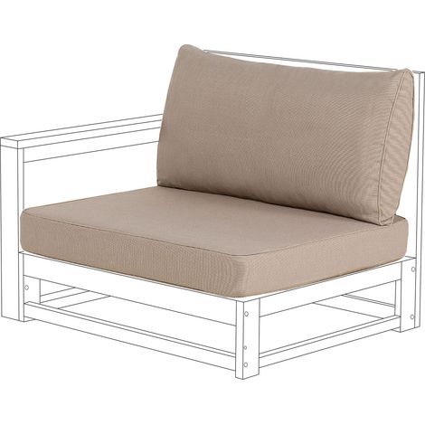 Lot de 2 Housses de Coussins d'Extérieur Assise Simple Accessoire de Jardin Taupe Timor