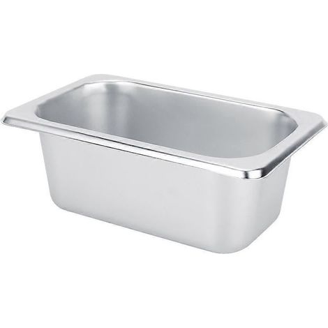 1 bac à aliments en acier inoxydable pour buffet, assiettes, pots, plateau, porte-plats, récipient alimentaire carré (1/5)
