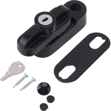 Window Locks,Aluminum Alloy External Window Lock,Security Latches with Keys Screws,Home Security Fixings for Single and Double Cupboard Window (Black) (1/5)