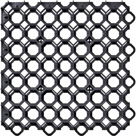 Grille de stationnement extérieure noire pour pelouse 49,2 x 49,2 cm (1/3)
