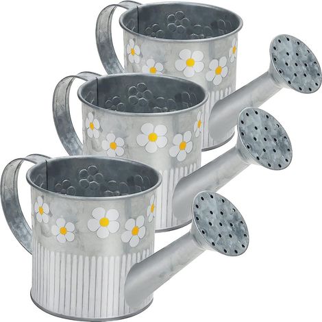 Ensemble de 3 pichets décoratifs en métal argenté - galvanisé vintage 550 ml KLB (1/5)