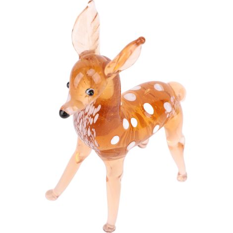 Figurine de cerf décorative, petite statuette d'animal émaillée, ornement de table rétro (1/5)