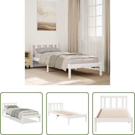 Cadre de lit - Cadre de lit extra long sans matelas 90x210 cm bois massif pin (1/5)