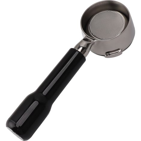 58-mm-Edelstahl-Filterhalter ohne Boden, 2 Griffe, komfortabler Griff für die GAGGIA BABY EVOLUTION Kaffeemaschine, Schwarz (1/5)