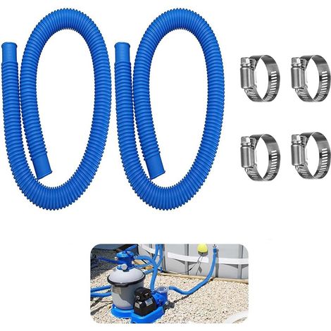 Tuyau Piscine 32mm, 2Pcs Tuyau de Rechange pour Pompe de Piscine, Tuyau Piscines Hors Sol pour Intex 330, 530 et 1000 GPH, 1.5m/59in x 32mm/1.25in (LD) (1/5)