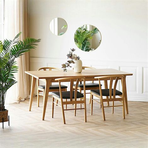Table extensible en placage chêne clair 180-230 cm TARAZ (1/5)