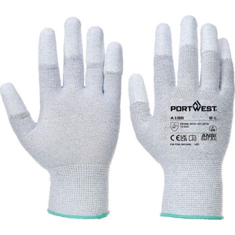 Multipaquete Esencial de Dedales ESD 13 PU para Puntas de los Dedos (Pack 12) AB198 S Gris (1/2)