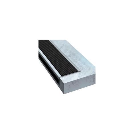 (5 x 2,5 cm, nero e grigio) Profilo adesivo per bordo scala 2 m, angoli per scale, angoli antiscivolo, scale in vinile, bordi scala in gomma PVC (1/5)