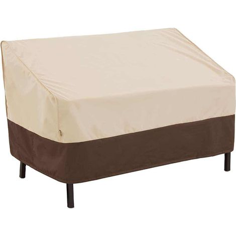 Housse de transat AD012 - Tissu Oxford 210D imperméable - Protection pluie/neige/soleil - Beige/marron - 147x83x79cm (1/5)