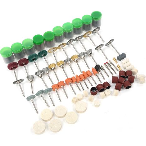 342 pièces accessoires pour outil de meulage électrique, brosses en laine polissante, pièces rotatives de coupe et finition (1/5)