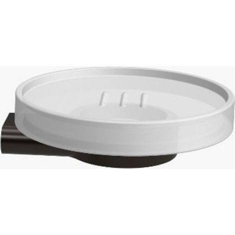 Colombo Design Mini porta sapone a parete vetro acidato grafite opaco codice prod: B40010GM-VAN