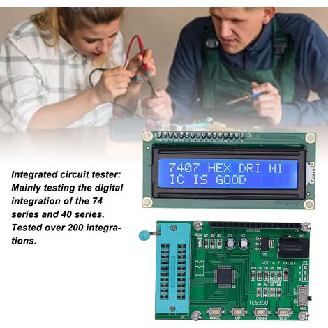 Testeur de Circuits Intégrés Digital TES200 avec Écran LED pour Série 74/40