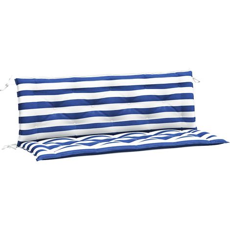 Maison Exclusive - Cuscini Panca Giardino 2pz Righe Bianche Blu 150x50x7cm Tessuto
