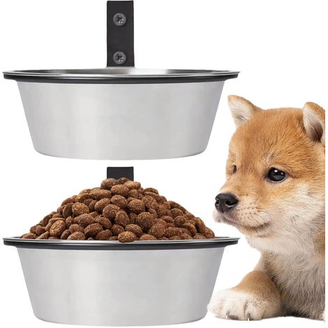 Gamelles pour Chien - Bol Alimentaire Et D Eau pour Chien Monté Au Mur - 2