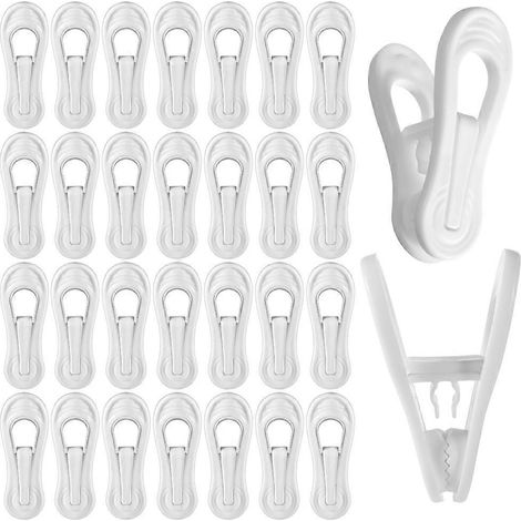 Lot 50 blanc plastique cintre clips bébé vêtements cintre clips 2 75 pouces Multi Purpose cintres clip Pants chaussettes (1/5)