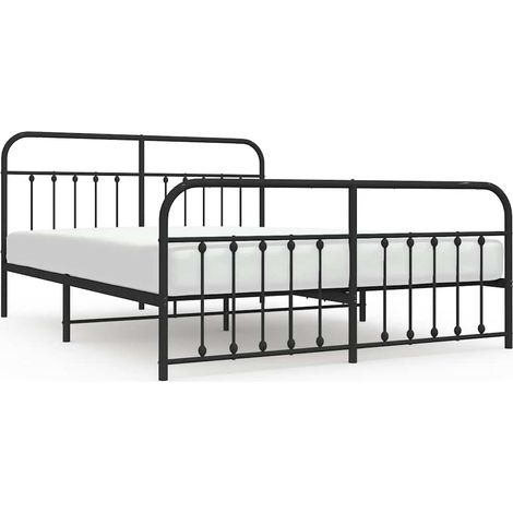 Maison Exclusive - Giroletto con Testiera e Pediera Metallo Nero 183x213 cm (1/5)