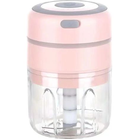 Mini ��lectrique Hachoir �� Oignons, Multi Mixeur Electrique de Cuisine Hachoir, USB Rechargeable pour L��gumes Fruits Viande (Rose)���8.58.513cm