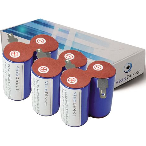 Lot de 3 batteries pour Black et Decker HC4305 aspirateur sans fil 3000mAh 2.4V (1/2)