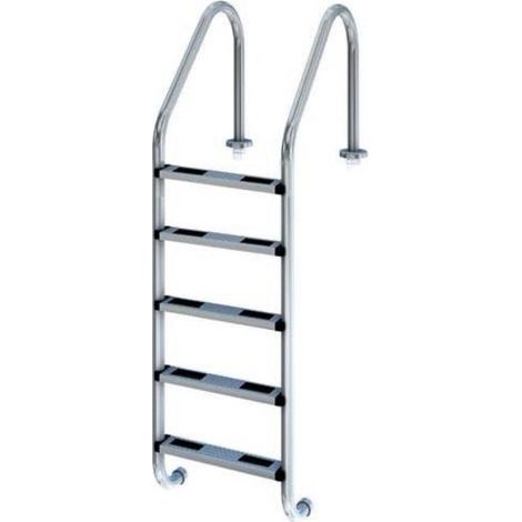 Escalera piscina Astralpool standard 5 peldaños antideslizante acero (1/2)