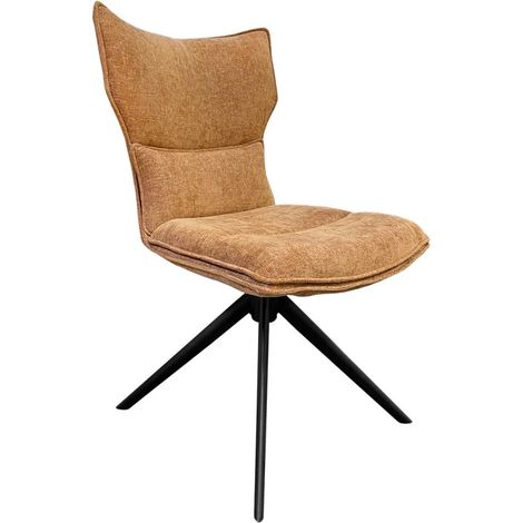 Chaise rotative 360° en tissu terracotta rembourrage ergonomique - PHIL