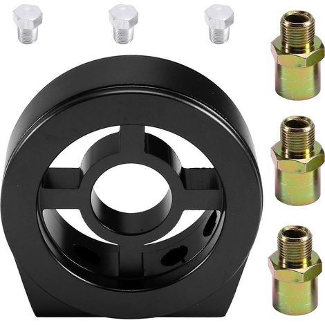 Adaptateur universel pour filtre à huile, refroidisseur et plaque sandwich, adaptateur pour capteur d'huile avec connecteurs M20 M22 3/4 Noir (1/5)