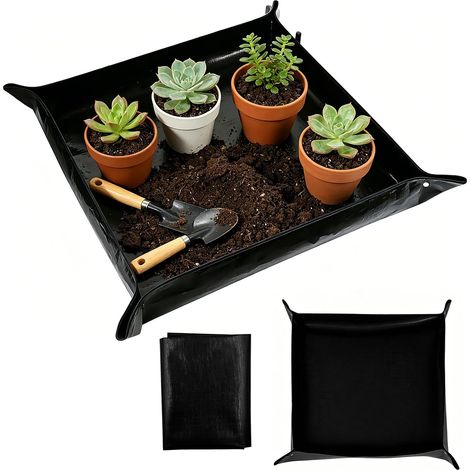 100 x 100 cm Waterproof Planting Mat Foldable Potting Mat for Pot, Seeding, Soil Changing, Pruning and Clean Indoor Gardening (1/5)