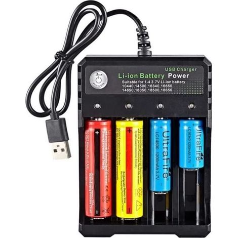 Chargeur de Batterie 18650, Chargeur de Piles Universel 4 Emplacements avec Ecran LCD pour Batterie Rechargeable Li ION 3,7 V A97 (1/4)