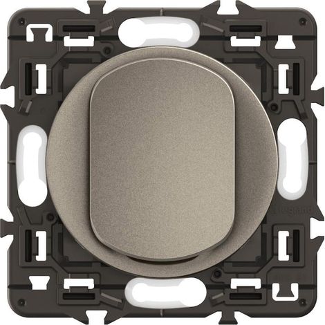 Interrupteur Simple ou Va-et-vient 10A Commande d'Eclairage Complète Prêt à Installer à compléter avec une Plaque Titanium Lot de 4