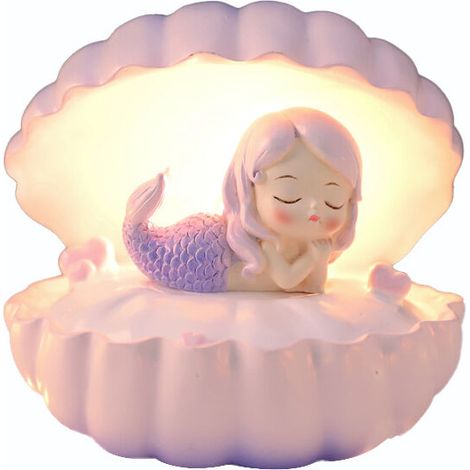 Shell Pearl Night Light Bedside Night Lamp Bedroom Light Clamshell Mist Night Lights Streamer Mermaid Fairy Shell Nightlight for Christmas Gift Decoration (Pink) (1/5)