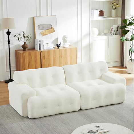 Divano 224x104x66 cm beige – design modulare in ciniglia, senza montaggio MEUBLIV (1/5)