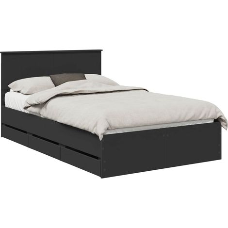 Maison Exclusive - Bettrahmen mit Schubladen Schwarz 120 x 190 cm