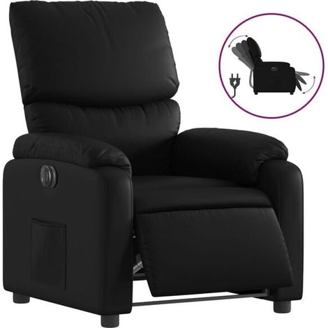 Fauteuil inclinable électrique en similicuir noir (1/5)