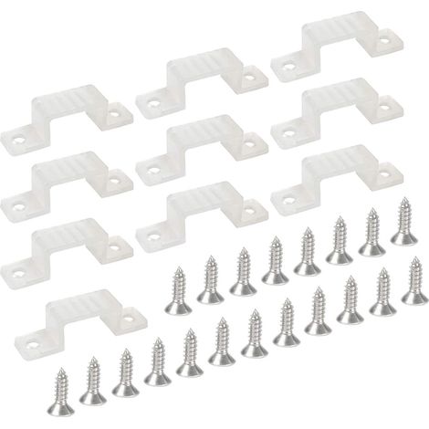 LED Lighting Clips de supports de fixation 20pcs pour la lumière de bande de LED 5050 SMD 14mm, vis incluses (1/5)