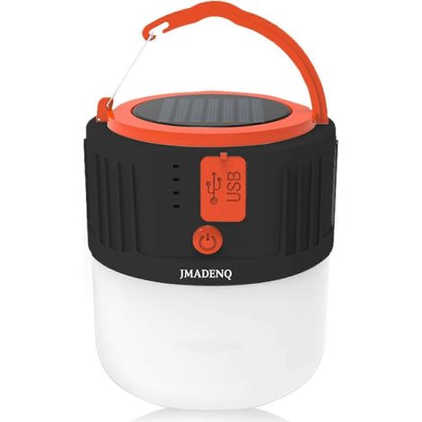 Lampe de camping, lanterne solaire rechargeable, 3 modes, lanterne de survie extérieure étanche pour H (1/4)