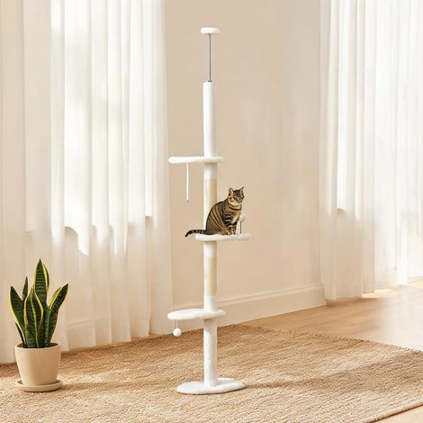 Arbre à chat réglable de 225 à 255 cm blanco 48 x 32 x 255 cm (1/5)