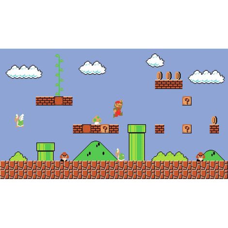 Papier peint panoramique encollé Super Mario Bros. Retro - 320 cm x182,88 cm (1/3)