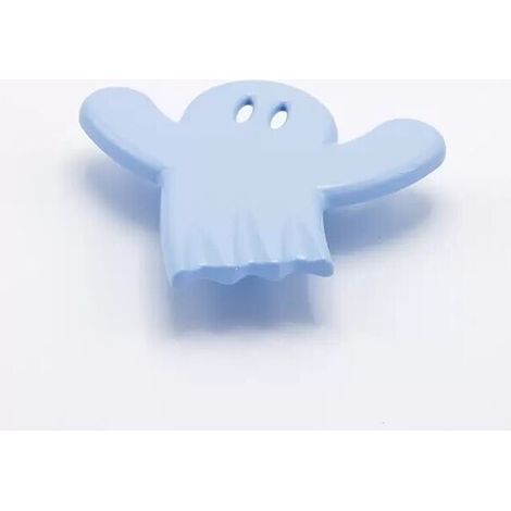 Pomolo azzurro a forma di fantasmino in goffrato fine 100x92x22mm - 427 Fanta