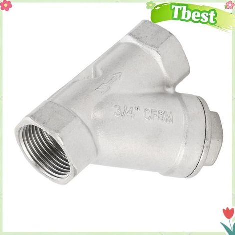 Tbest Crépine de type Y 3/4 -ch -y Tamis 304 Filtre de Filetage à Double Couche en Acier Inoxydable pour Gaz quincaillerie tuyau (1/5)