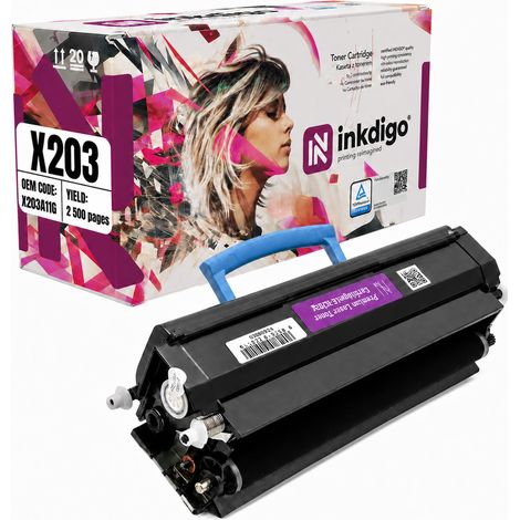 Toner Inkdigo X203A11G compatibile con Lexmark X203X2042, certificato TÜV. (1/5)