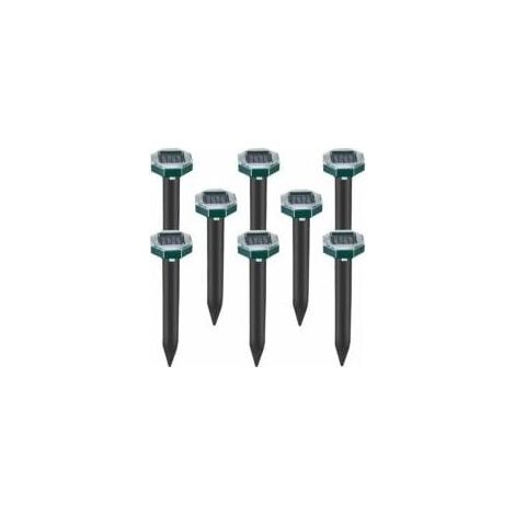 Lot de 8 pics repulsifs a ultrasons pour taupes, serpents et campagnols a energie solaire pour pelouse, jardin et cour, repulsif a sardines (1/5)