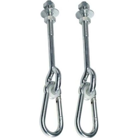 Lot de 2 crochets avec mousquetons pour suspendre agrès balançoire et portiques Accessoires pour fauteuil suspendu (1/5)