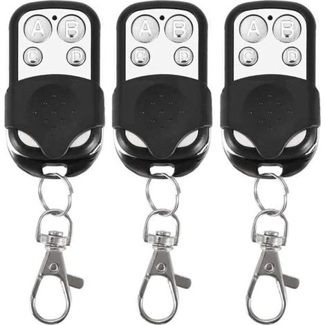 Lot de 3 télécommandes universelles pour Portail Automatique fréquence 433,92 MHz Code Fixe, pour contrôler jusqu\'à 4 Portes (1/4)