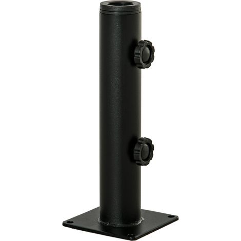 Base Supporto per Ombrellone da Terrazza 12x12x30 cm in Metallo Nero (1/5)