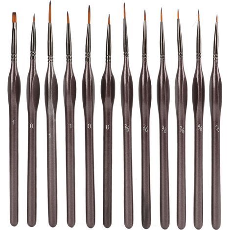 12 ergonomische Detailpinsel mit dreieckigen Griffen für Acrylmalerei (1/5)