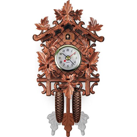 Hauswanduhr  Große, zeitlose Uhr  Automatische Pendeluhr mit goldenem Zifferblatt, präziser Funktion und Klappmechanismus (ohne Abdeckung)