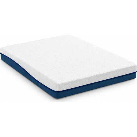 MEUBLIV Materasso 160x200 cm bianco e blu – memory foam gel al tè verde, fodera lavabile (1/5)