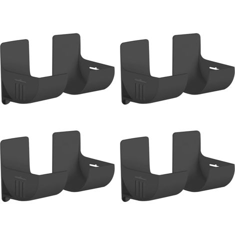 Support Sac Poubelle - 4 Paires - Plastique HIPS - Réglable et Polyvalent - Cuisine Salle de Bain Frigo - Blanc Noir 6,5x4x7cm (1/5)