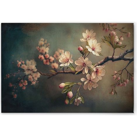 Leinwandbild Kirschblüten M1-No.52049 - Kunstdruck auf Leinwand in Grau Rosa - Wandbild 45 x 30 cm