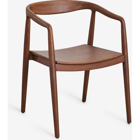 Lot de 2 chaises de salle à manger en teck Rokan avec accoudoirs SKLUM