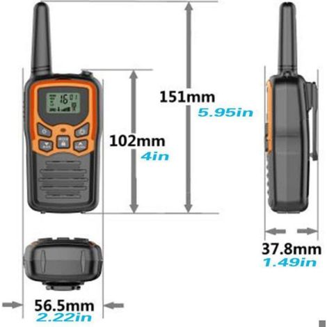 Talkie Walkie - Portée 8 Km - 8 Canaux - Lampe Torche LED - Pour Chasse Camping Plein Air - Lot De 2 (1/5)